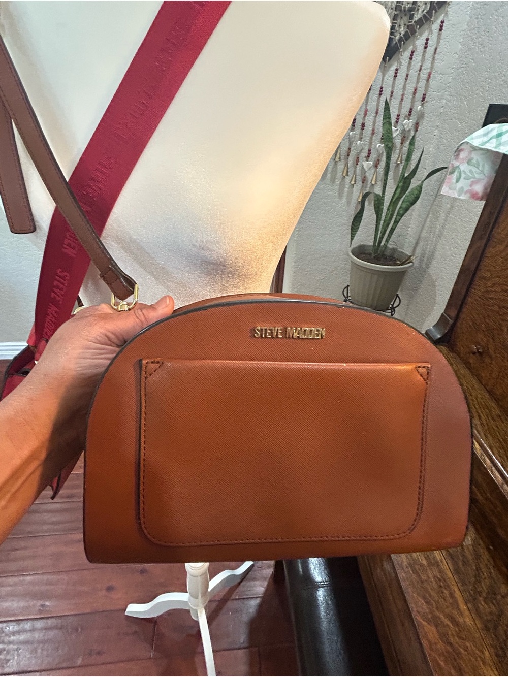 Steve Madden Tan Dome Crossbody Satchel